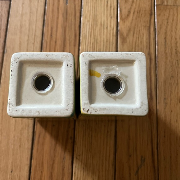 vintage ceramic salt and pepper shakers Rectangle Butterfly Hand Painted - Picture 8 of 8